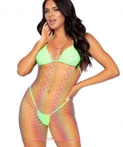 Leg Avenue New End Of The Rainbow Fishnet Tank Dress 9 Leg Avenue New End Of The Rainbow Fishnet Tank Dress