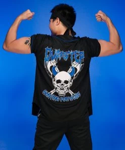 Jarmoo Dubstep Skull Massacre Blue Baseball Jersey