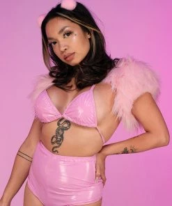 Roma New Pink Vinyl Triangle Top