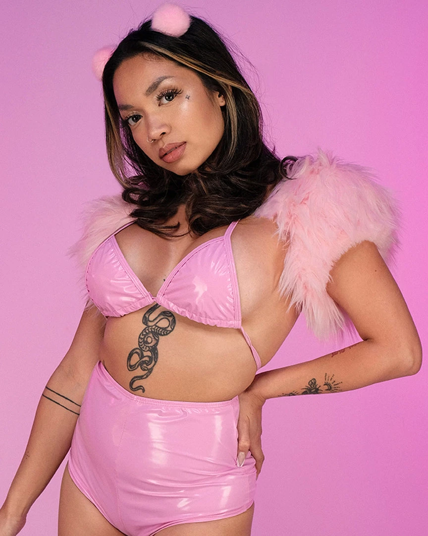 Roma New Pink Vinyl Triangle Top 2 Roma New Pink Vinyl Triangle Top