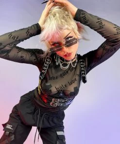 AE Love/Hate Mesh Long Sleeve Top