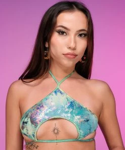 Roma New Ultramarine Keyhole Tie Top