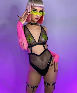 Main Street Loungewear Combat Fishnet Bodysuit