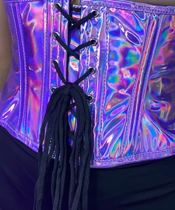 Daisy's Corsets New Lavender Dreamz Holographic Mini Waist Cincher
