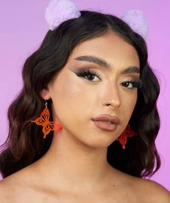 Nomad Kandi Fly With Me Butterfly Earrings New