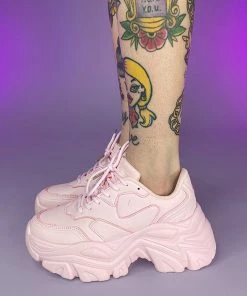 Berness Shoes Womens Rosy Pink Flexx Platform Sneakers