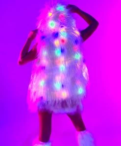 AE Multi-Color LED Faux Fur Vest