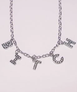 AE B-I-T-C-H Rhinestone Necklace Accessories