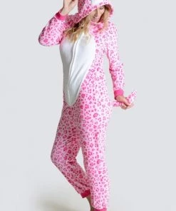 Fashion Go Pink Leopard Unisex Onesie Womens