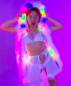 AE Multi-Color LED Faux Fur Vest