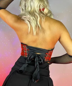 Daisy's Corsets New School's Out Plaid Bustier Top