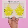 Uniflying Accessories Neon Yellow Black Light Reflective Self-Adhesive Jewel Pasties