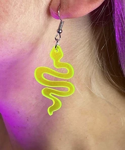 AE Neon Snake Acrylic Earrings New