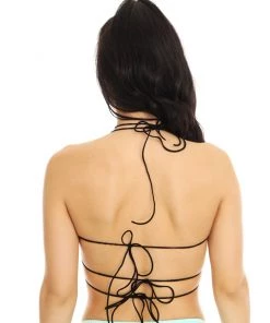 AE Fallen Star Faux Leather Bikini Top Womens