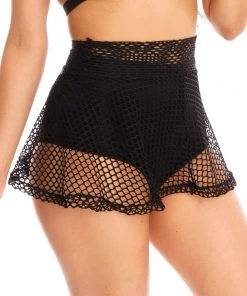 Shark Black Fishnet Skater Skirt