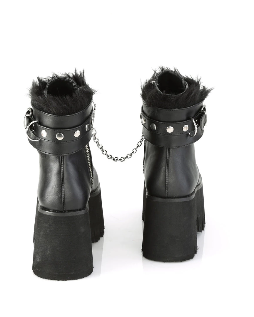 Pleasers Demonia Ashes Black Fuzzy Cuff Boots Shoes 12 Pleasers Demonia Ashes Black Fuzzy Cuff Boots Shoes