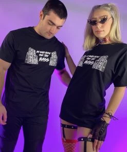 555stickers Womens Only Here For The Bass Reflective RW Tee