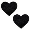 Neva Nude Black Malice Glitter Heart Pasties