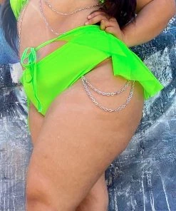 Bodyzone Techno Bish Chain High-Waist Shorts Bottoms 19 Bodyzone Techno Bish Chain High-Waist Shorts Bottoms