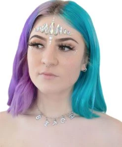 AE B-I-T-C-H Rhinestone Necklace Accessories