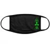 AE Womens Neon Green Toxic Black Cotton Cloth Face Mask