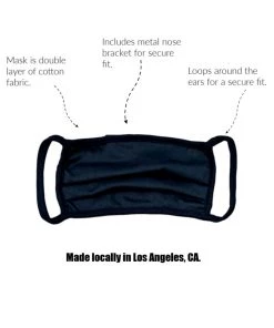 AE Accessories Black Cotton Face Mask W/ Nose Bracket (Adult And Kids Sizes)