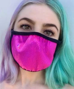 Elizabeth Accessories Fuchsia Fury Velvet Face Mask