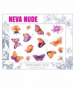 Neva Nude Womens Orange Butterfly Kisses Giant Temporary Tattoo Pack 5 Neva Nude Womens Orange Butterfly Kisses Giant Temporary Tattoo Pack