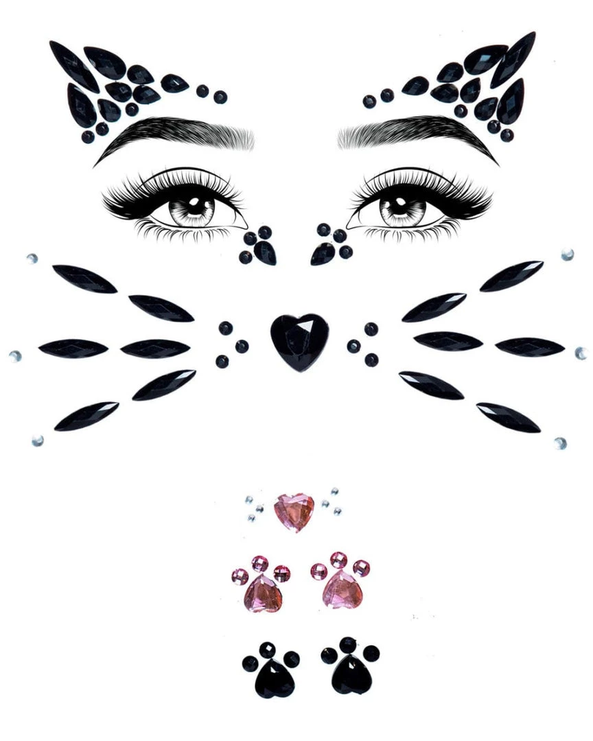 Leg Avenue Meow Kitty Bunny Adhesive Face Jewels Sticker Womens 2 Leg Avenue Meow Kitty Bunny Adhesive Face Jewels Sticker Womens