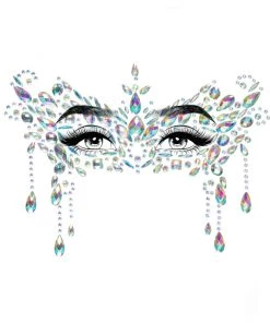 Leg Avenue Diamond Masquerade Adhesive Face Jewels Sticker - Silver