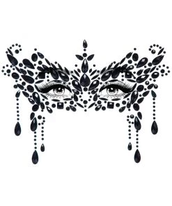 Leg Avenue Diamond Masquerade Adhesive Face Jewels Sticker - Black Accessories