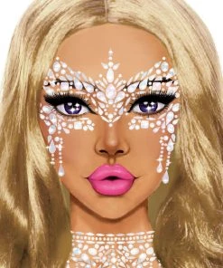 Leg Avenue Diamond Masquerade Adhesive Face Jewels Sticker - Silver