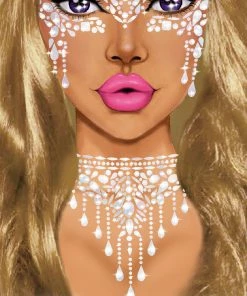 Leg Avenue Diamond Masquerade Adhesive Choker Body Jewel Sticker - Silver Accessories