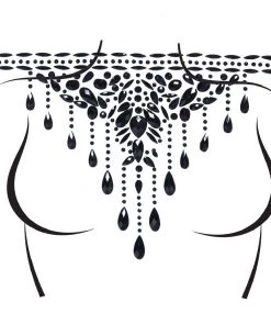 Leg Avenue Accessories Diamond Masquerade Adhesive Choker Body Jewel Sticker - Black