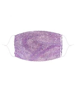 Neva Nude Lavender Mesh Jewel Face Mask With Adjustable Loops Womens