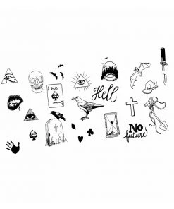 Neva Nude Accessories Grim Raver Giant Temporary Tattoo Pack