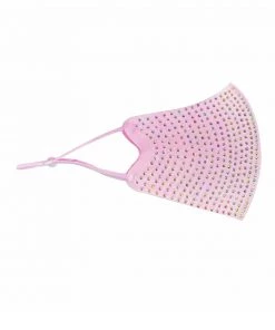 Neva Nude Pastel Pink Crystal Face Mask With Adjustable Loops