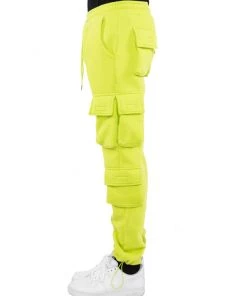 EPTM Womens Bright Lights Neon Yellow Fleece Cargo Pants 5 EPTM Womens Bright Lights Neon Yellow Fleece Cargo Pants