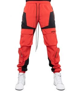 EPTM Harsh Red Block Nylon Utility Pants