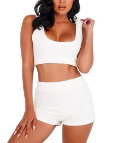 Roma New 2pc Cozy Comfy White Loungewear Set