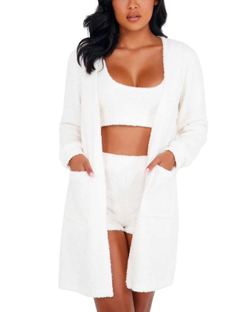 Roma Cozy Comfy White Robe With Pockets 2 Roma Cozy Comfy White Robe With Pockets