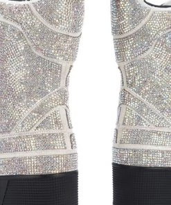 Chengda Bombella Covered In Diamonds Rhinestone Combat Boots Womens
