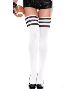 Music Legs Striped Athletic Thigh High Socks Accessories
