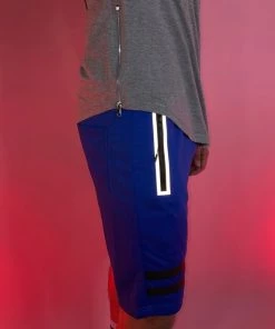 Phillip Marciano LLC Mens Men's Striped Reflective Jock Long Shorts