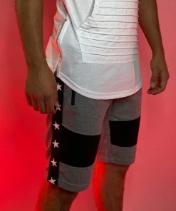 Phillip Marciano LLC Men's Stars And Stripes Zipper Shorts Mens