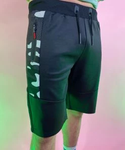 Phillip Marciano LLC Mens Men's Black Camo Stripe Basic Shorts