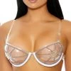 Forplay Rave Tops Festival Baby Beaded Rhinestone PVC Clear Bra