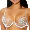 Forplay Lingerie Diamond Princess Rhinestone PVC Clear Bra