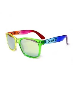 Accessories GloFX Transparent Rainbow Diffraction Glasses – Gold Mirror