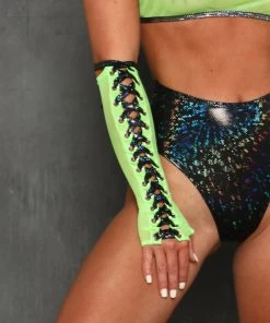 J. Valentine Pixie Cadet Lace Up Mesh Gloves